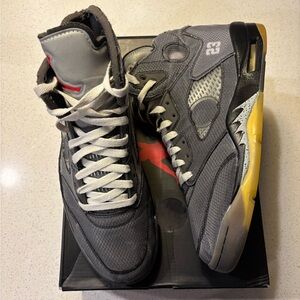 Off-White Gray and Black Athletic Shoes